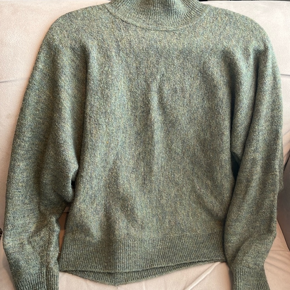 H&M sage green mock neck sweater